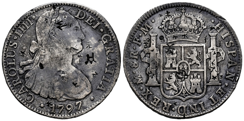 Charles IV (1788-1808). 8 reales. 1797. Mexico. FM. (Cal-960 var.). Ag. 26,61 g....
