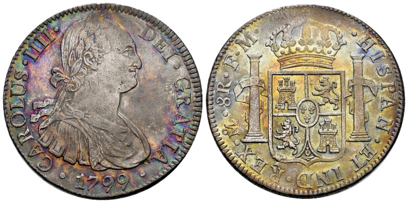 Charles IV (1788-1808). 8 reales. 1799. Mexico. FM. (Cal-963). Ag. 26,81 g. Attr...