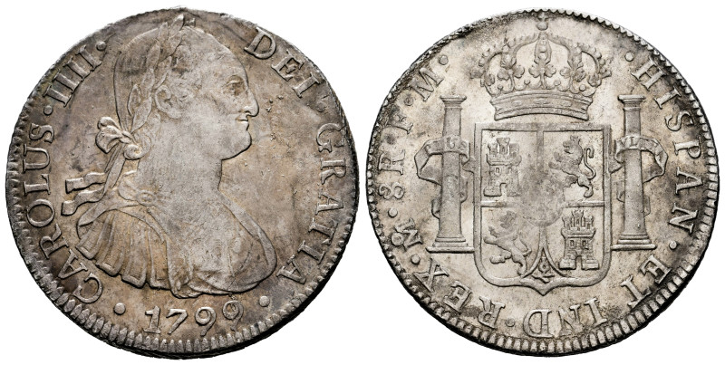 Charles IV (1788-1808). 8 reales. 1799. Mexico. FM. (Cal-963). Ag. 26,98 g. Some...