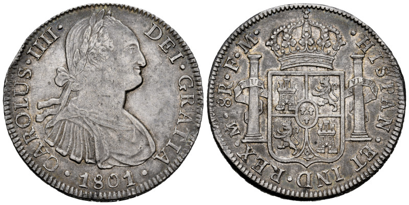 Charles IV (1788-1808). 8 reales. 1801. Mexico. FM. (Cal-970). Ag. 27,01 g. Ligh...