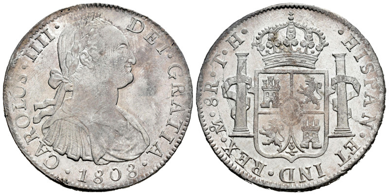 Charles IV (1788-1808). 8 reales. 1808. Mexico. TH. (Cal-988). Ag. 27,00 g. It r...