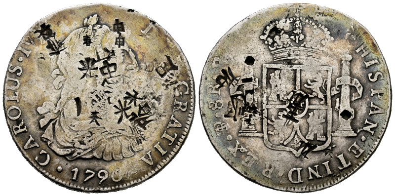 Charles IV (1788-1808). 8 reales. 1790. Potosi. PR. (Cal-990 var.). Ag. 26,61 g....