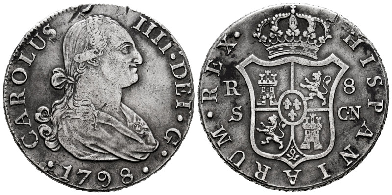 Charles IV (1788-1808). 8 reales. 1798. Sevilla. CN. (Cal-1060). Ag. 26,80 g. Sc...