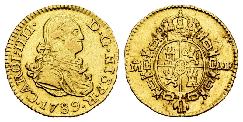 Charles IV (1788-1808). 1/2 escudo. 1789. Madrid. MF. (Cal-1068). Au. 1,75 g. Sm...