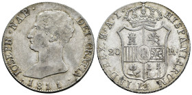 Joseph Napoleon (1808-1814). 20 reales. 1811. Madrid. AI. (Cal-41). Ag. 27,25 g. Small eagle. Nicks on edge. Toned. Choice VF. Est...300,00. 

Spani...