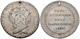Ferdinand VII (1808-1833). "Proclamation" medal. 1808. Puno (Peru). (Ha-55). Ag. 27,05 g. Module of 8 Reales. Engraver: N. Moncayo. In the edge cordon...