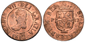 Ferdinand VII (1808-1833). 12 dineros. 1812. Mallorca. (Cal-24). Ae. 5,70 g. A good sample for this type. Almost XF. Est...80,00. 

Spanish descripc...