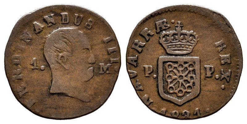 Ferdinand VII (1808-1833). 1 maravedi. 1831. Pamplona. (Cal-40). (Ros-4.11.29). ...