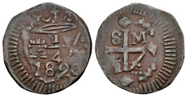 Ferdinand VII (1808-1833). 1 cuarto. 1820. Santa Marta. (Cal-119). Ae. 1,82 g. VF. Est...70,00. 

Spanish descripction: Fernando VII (1808-1833). 1 ...