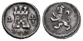 Ferdinand VII (1808-1833). 1/4 real. 1818. Lima. (Cal-269). Ag. 0,85 g. Toned. Choice VF. Est...110,00. 

Spanish descripction: Fernando VII (1808-1...