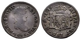 Ferdinand VII (1808-1833). 1/2 real. 1815. Mexico. JJ. (Cal-403). Ag. 1,62 g. Toned. Choice F. Est...25,00. 

Spanish descripction: Fernando VII (18...