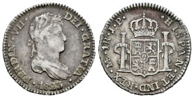 Ferdinand VII (1808-1833). 1 real. 1823. Lima. JP. (Cal-580). Ag. 3,54 g. Large laureate bust. Scarce. VF. Est...160,00. 

Spanish descripction: Fer...