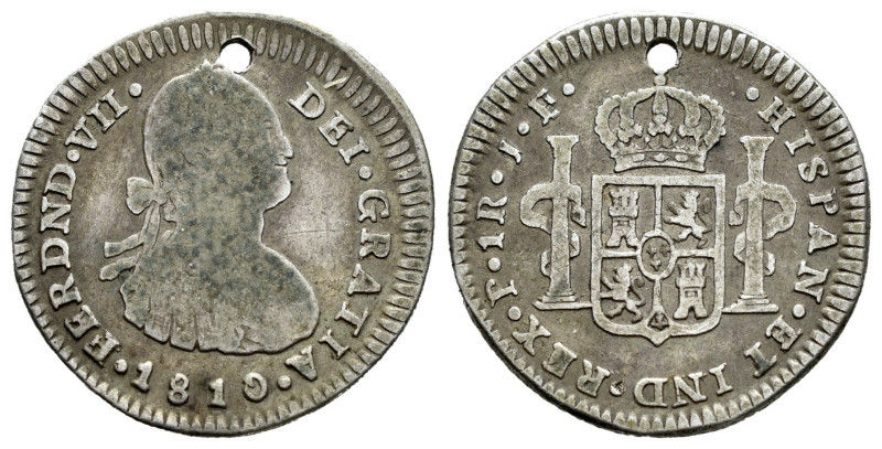 Ferdinand VII (1808-1833). 1 real. 1810. Popayan. JF. (Cal-630). (Restrepo-112-1...