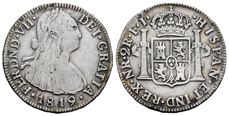 Ferdinand VII (1808-1833). 2 reales. 1819. Santa Fe de Nuevo Reino. FJ. (Cal-935...