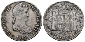 Ferdinand VII (1808-1833). 4 reales. 1812. Lima. JP. (Cal-1066). Ag. 13,06 g. Punch mark on obverse. Scarce. Almost VF. Est...120,00. 

Spanish desc...