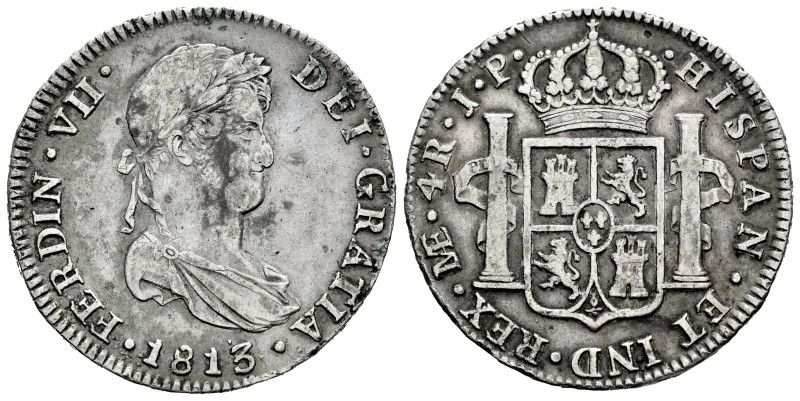 Ferdinand VII (1808-1833). 4 reales. 1813. Lima. JP. (Cal-1067). Ag. 13,36 g. Sc...