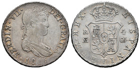 Ferdinand VII (1808-1833). 4 reales. 1816. Madrid. GJ. (Cal-1082). Ag. 13,53 g. It retains some minor luster. Lightly toned. Attractive. Almost XF. Es...