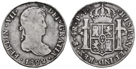 Ferdinand VII (1808-1833). 4 reales. 1822. Potosi. PJ. (Cal-1105). Ag. 13,32 g. F/Choice F. Est...70,00. 

Spanish descripction: Fernando VII (1808-...