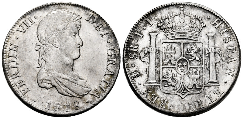 Ferdinand VII (1808-1833). 8 reales. 1818. Potosi. PJ. (Cal-1382). Ag. 26,99 g. ...