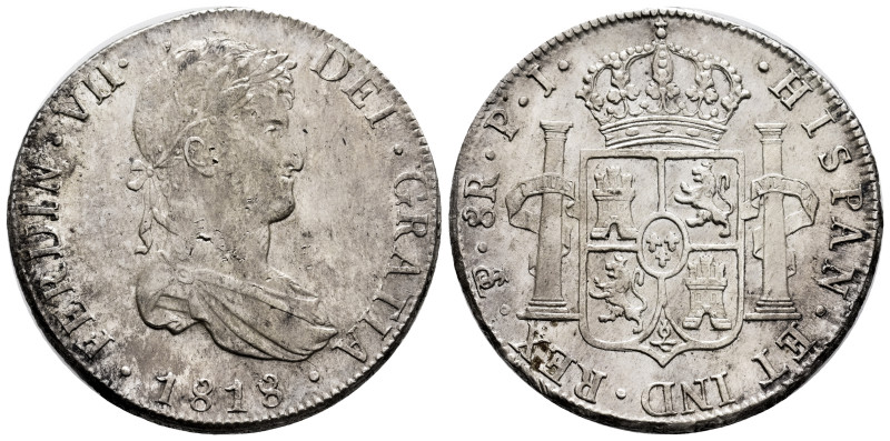 Ferdinand VII (1808-1833). 8 reales. 1818. Potosi. PJ. (Cal-1382). Ag. 26,56 g. ...