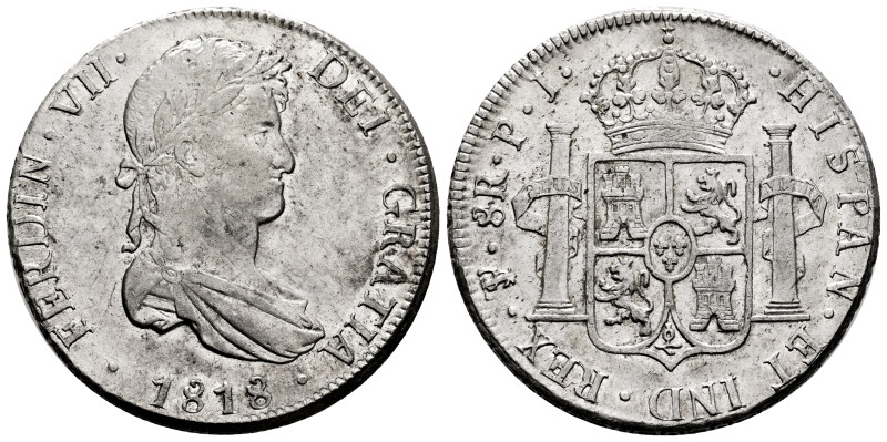 Ferdinand VII (1808-1833). 8 reales. 1818. Potosi. PJ. (Cal-1382). Ag. 27,08 g. ...