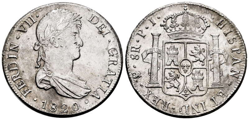 Ferdinand VII (1808-1833). 8 reales. 1820. Potosi. PJ. (Cal-1384). Ag. 26,84 g. ...