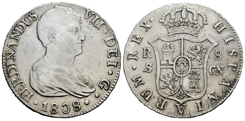 Ferdinand VII (1808-1833). 8 reales. 1808. Sevilla. CN. (Cal-1412). Ag. 26,98 g....