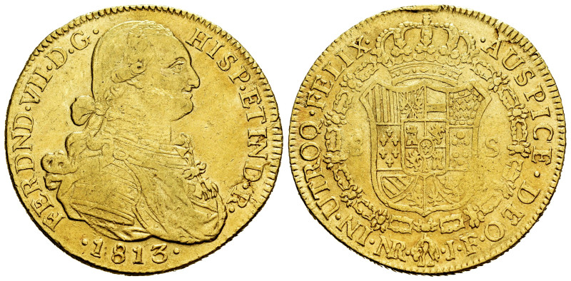 Ferdinand VII (1808-1833). 8 escudos. 1813. Santa Fe de Nuevo Reino. JF. (Cal-18...