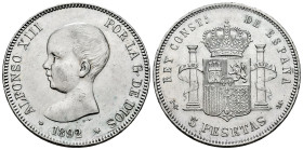 Alfonso XIII (1886-1931). 5 pesetas. 1892*18-9_. Madrid. PGM. (Cal-99). Ag. 25,04 g. Minor contact marks. Cleaned. Choice VF. Est...60,00. 

Spanish...