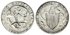 Alfonso XIII (1886-1931). 1 peseta. 1900. Unión Catalanista. Barcelona. Vallmitjana. (Cal-134). Ag. 5,03 g. It retains some minor luster. Scarce. AU/X...