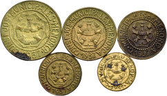 Civil War (1936-1939). Complete series of 5 values. 1937. Menorca. (Cal-20-24). Choice VF/Almost XF. Est...120,00. 

Spanish descripction: Guerra Ci...