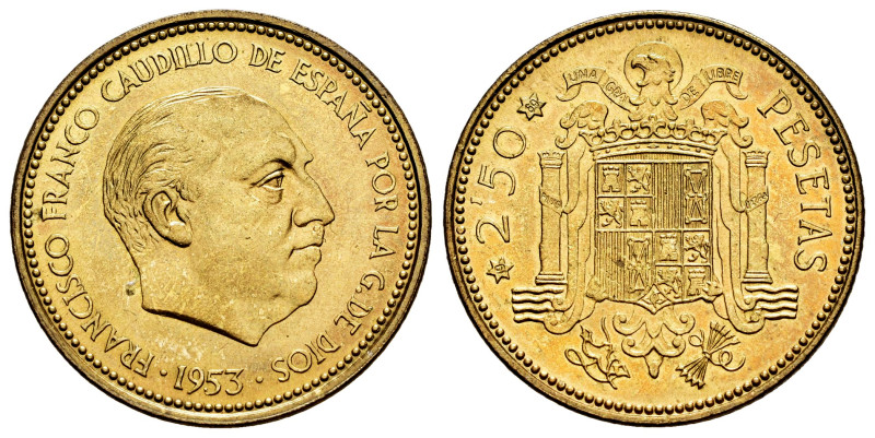 Estado Español (1936-1975). 2,50 pesetas. 1953*19-69. Madrid. (Cal-88). 7,17 g. ...