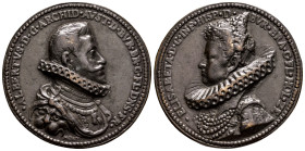 Albert and Elizabeth (1598-1621). Medal. ND (1599). (V. Loon I-511.3). 19,40 g. Medal commemorating the wedding of Archduke Albert and Infanta Isabell...