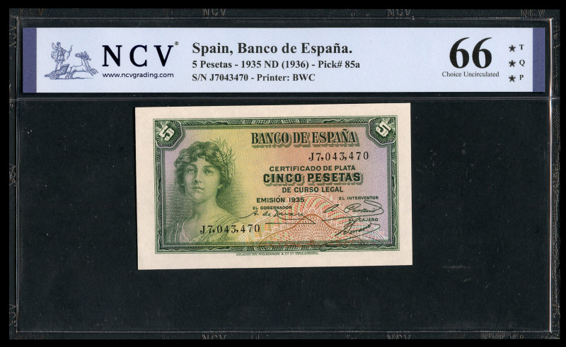 5 pesetas. 1935. Madrid. (Ed-363a). (Pick-85a). By Bradbury, Wilkinson and Compa...