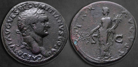 Domitian as Caesar AD 69-81. Uncertain Balkan/Thracian mint. Sestertius Æ