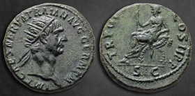 Trajan AD 98-117. Rome. Dupondius Æ