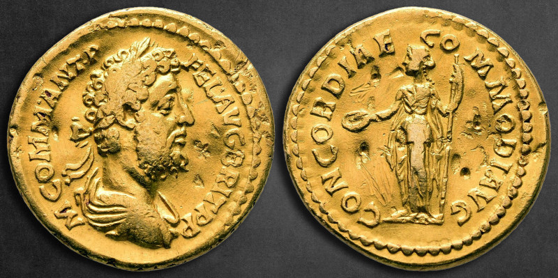 Commodus AD 177-192. Rome
Aureus AV

21 mm, 7,17 g

M COMM ANT P FEL AVG BR...