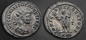 Diocletian AD 284-305. Siscia. Antoninianus Æ silvered