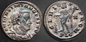 Maximianus. As Senior Augustus (1st reign) AD 305-307. Lugdunum. Follis Æ silvered