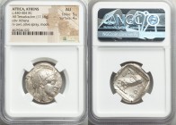 ATTICA. Athens. Ca. 440-404 BC. AR tetradrachm (25mm, 17.18 gm, 2h). NGC AU 5/5 - 4/5. Mid-mass coinage issue. Head of Athena right, wearing crested A...