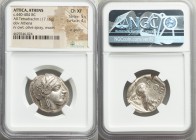 ATTICA. Athens. Ca. 440-404 BC. AR tetradrachm (24mm, 17.16 gm, 10h). NGC Choice XF 5/5 - 4/5, lt. graffito. Mid-mass coinage issue. Head of Athena ri...