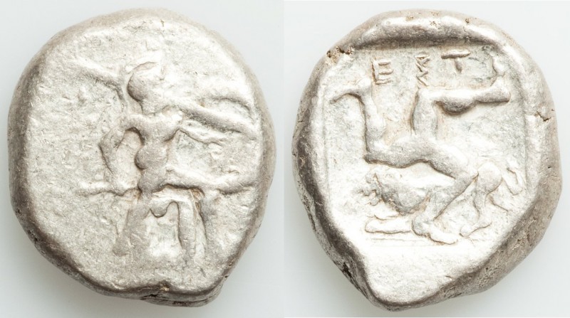 PAMPHYLIA. Aspendus. Ca. mid-5th century BC. AR stater (19mm, 10.96 gm, 12h). VF...