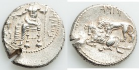 CILICIA. Tarsus. Mazaeus, as Satrap (361-334 BC). AR stater (22mm, 10.80 gm, 9h). XF, off center, test cut. Baaltars seated left, holding eagle, grain...