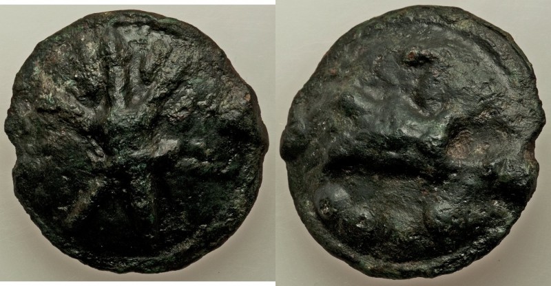 Anonymous. Ca. 225-217 BC. AE aes grave quatrunx (30.5mm, 29.89 gm, 9h). VF. Lib...