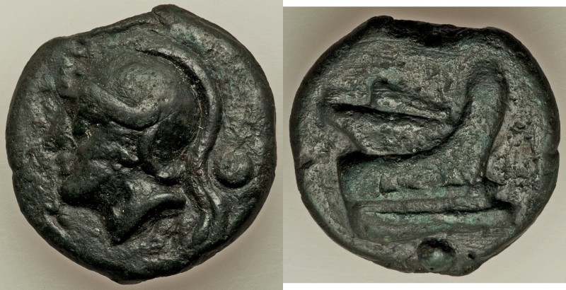Anonymous. Ca. 225-217 BC. AE aes grave uncia (25mm, 19.96 gm, 1h). VF. Rome min...