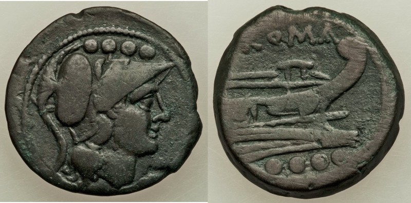 Anonymous. After 211 BC. AE triens (24mm, 8.19 gm, 9h). About VF. Uncertain mint...