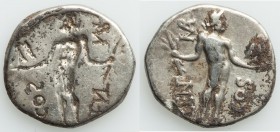 L. Cornelius Lentulus and C. Claudius Marcellus. (49 BC). AR denarius (17mm, 3.73 gm, 12h). XF. Military mint in the East, moving with Pompey. Brockag...