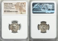 Maximus, as Caesar (AD 235/6-238). AR denarius (21mm, 3.02 gm, 11h). NGC Choice VF 5/5 - 3/5. Rome. IVL VERVS MAXIMVS CAES, bare headed, draped and cu...