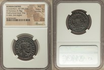 Divus Constantius I (AD 293-305). AE follis (26mm, 5.78 gm, 5h). NGC AU 5/5 - 3/5. Trier, struck posthumously by Constantine I the Great, AD 307-308. ...