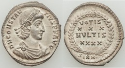 Constantius II, as Augustus (AD 337-361). AR siliqua (20mm, 2.14 gm, 6h). NGC (photo-certificate) MS 4/5 - 3/5. Sirmium, AD 355-361. D N CONSTAN-TIVS ...